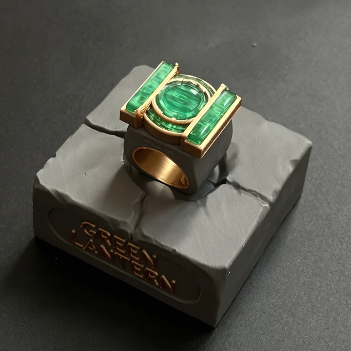 Angled detail of the TV-style ring on its display stand