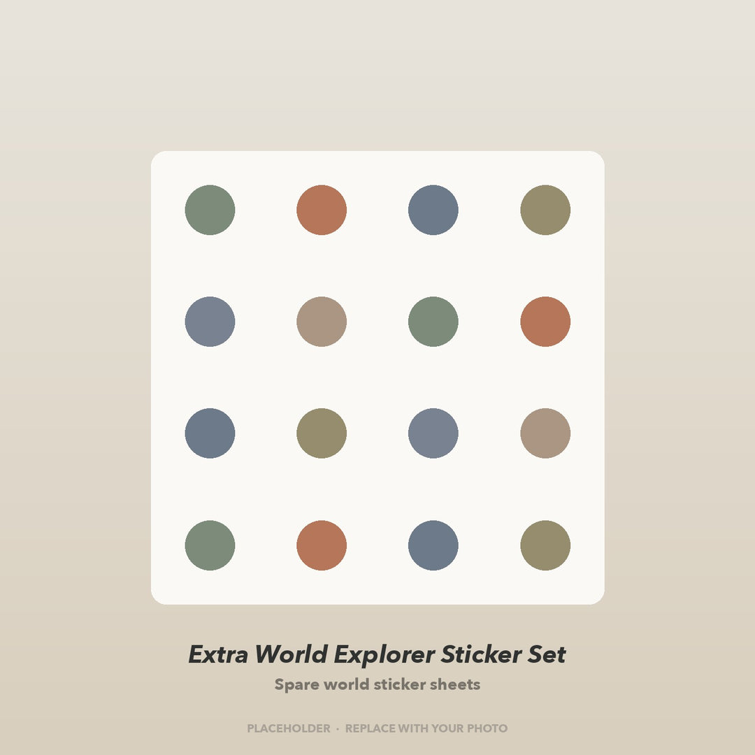 Spare World Explorer sticker sheets
